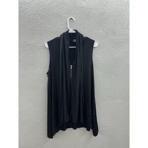 Slinky Brand Womens Top Size Medium Black Zip Up Sleeveless Vintage